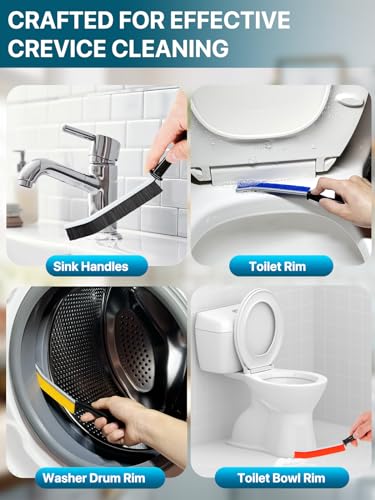 6-Pack Hard Bristle Crevice Cleaning Brushes for Narrow Spaces