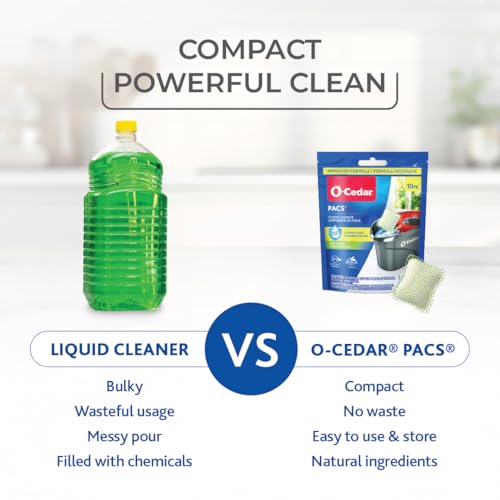 O-Cedar Floor Cleaning PACS, Crisp Citrus Scent – Enzyme Pods for Streak-Free Shine