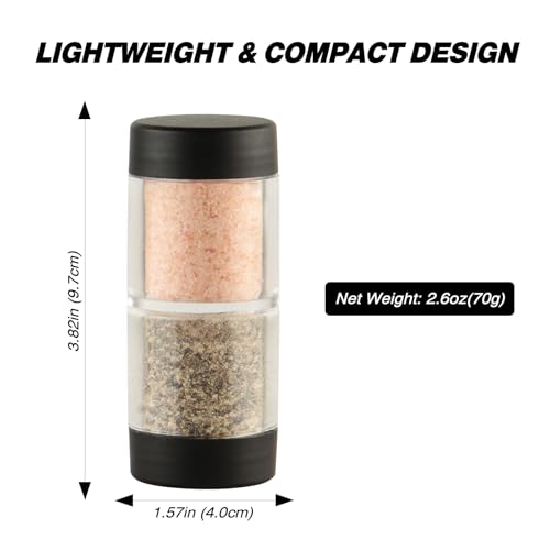Sunmei 2-Pack Salt & Pepper Shaker Set - Moisture Proof, Airtight, Portable for Camping & Outdoors