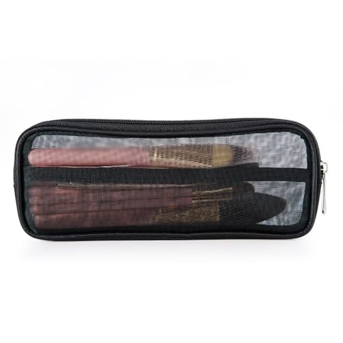 Mesh Makeup Brush Bag 2 Pcs Travel Cosmetic Pouch Toiletry Organizer