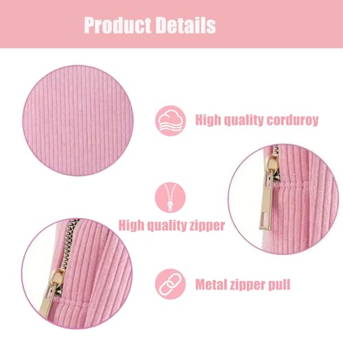 VCISPOK Corduroy Period Bag and Mini Makeup Pouch in Pink