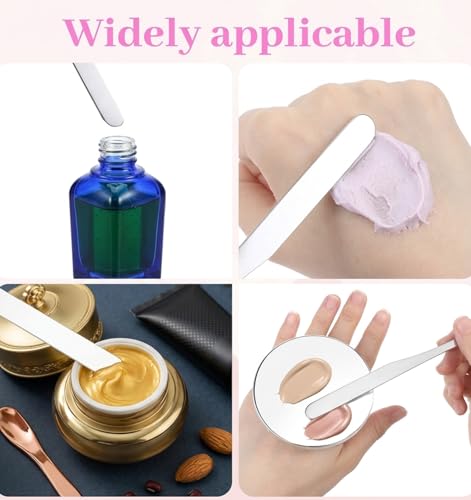 Thrymme 3Pcs Metal Cosmetic Spatula Set for Foundation & Face Cream Mixing