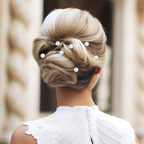 50 Pcs Wedding Pearl Hair Pins Bridal U-Shaped White Hair Accessories