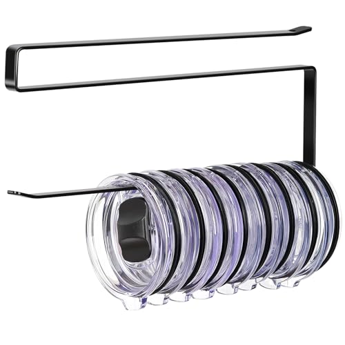 Jolensoy Black Tumbler Lid Organizer - Holds 10 Lids, Under-Cabinet Storage