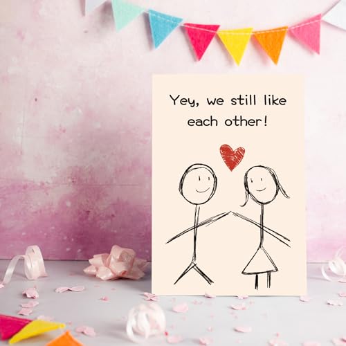 Funny Anniversary Card - We Still Like Each Other - Cute Design