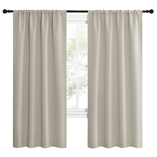 NICETOWN Blackout Curtains - 42" x 72" Thermal Insulated Window Panels, Natural