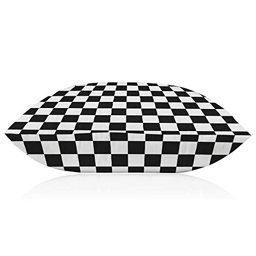 EKOBLA Racing Checkered Throw Pillow Cover, Black & White Geometric, 20x30"