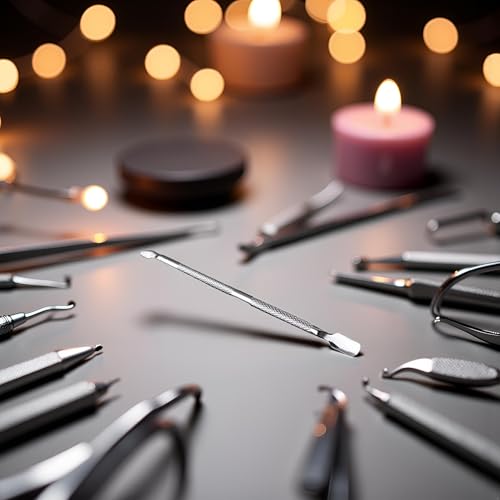 Stainless Steel Cuticle Pusher and Spoon Double-End Nail Cleaner