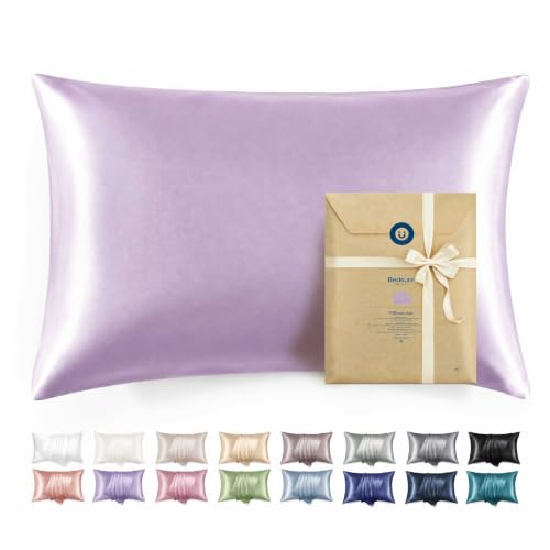 Bedsure Satin Pillowcase Set with Zipper - Standard 20" x 26" - Lavender - 2 Pack