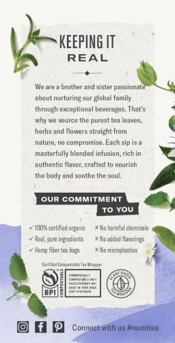 Numi Organic De-Stress Herbal Tea, 16 Caffeine-Free Bags