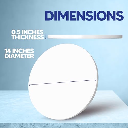 Riccle 14 Inch Round Cake Drum - Single White Sturdy Multi-Layered Support for 14" Cakes
