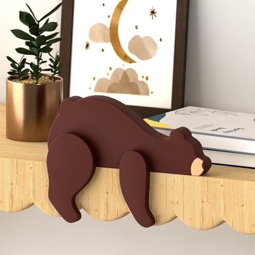 Wooden Bear Nursery Decor - Adorable Woodland Shelf Sitter