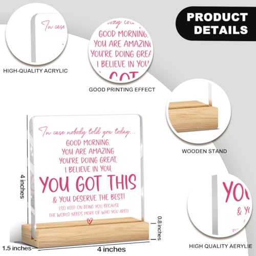 Inspirational Acrylic Desk Sign - Pink 07 Motivational Affirmation Plaque