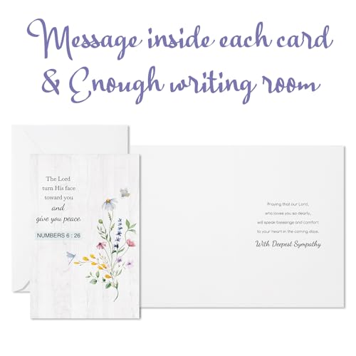 24-Pack Religious Sympathy Cards with Bible Verses & Envelopes