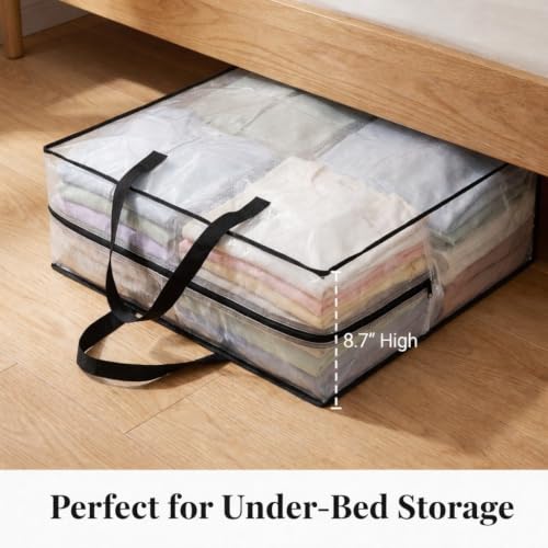 95L Underbed Storage Bag - Clear Foldable Bedding Organizer (1 Pack)
