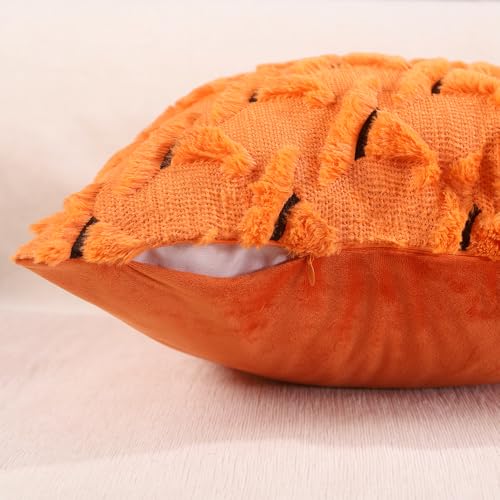 Halloween Orange Witch Hat Pillow Covers - Set of 2, 18x18"