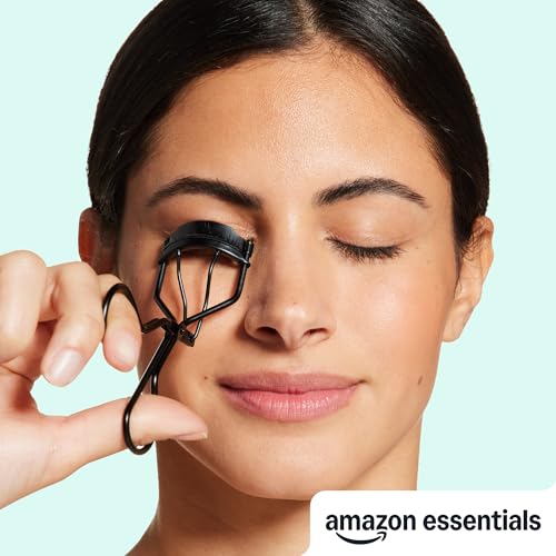 Amazon Essentials Eyelash Curler with Thick Cushion Pads, Sleek Black
