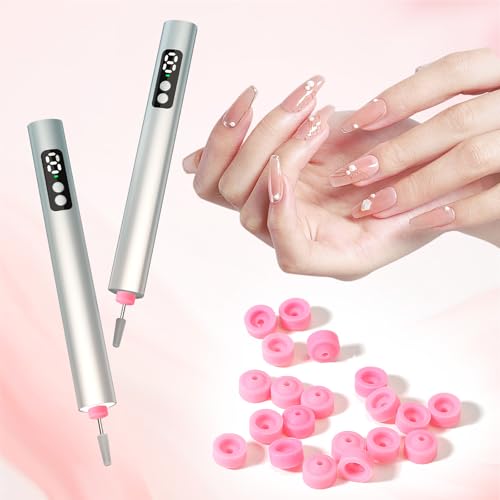 Nail Drill Dust Guards 20 Pcs Silicone Bits Protector Covers Pink