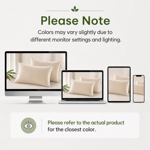 LANYETON Bamboo Viscose Pillowcases Set of 2 - 20 x 26 inches
