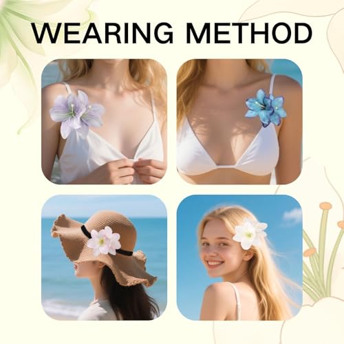 Artificial Tropical Plumeria Lily Flower Hair Clip for Beach Party