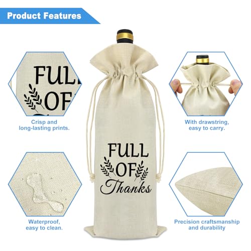 Thank You Wine Bag for Gifts - Thanksgiving & Holiday Appreciation