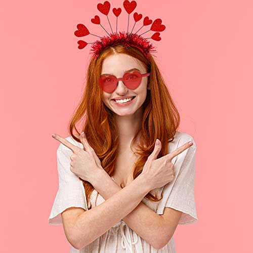 Valentine's Day Red Heart Headband and Sunglasses Party Set