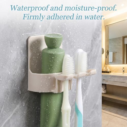 Wall-Mounted Toothbrush Holder - Adhesive Electric Toothbrush Organizer (2 Pack)