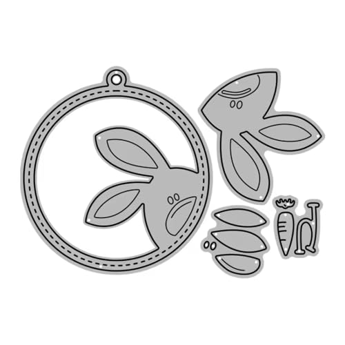 Easter Rabbit Round Shaker Frame Metal Die Cuts for Card Making