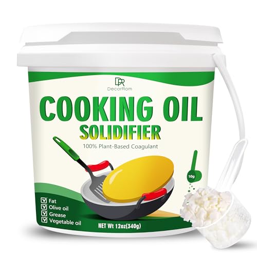 DecorRom Cooking Oil Solidifier Powder - 12oz Plant-Based Grease Hardener