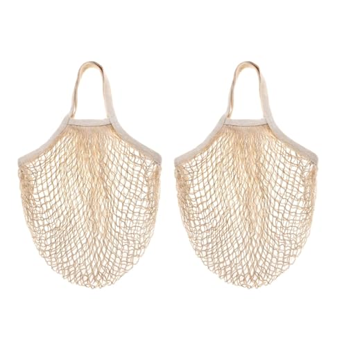 Reusable Cotton Mesh Produce Bags - Pack of 2 for Groceries