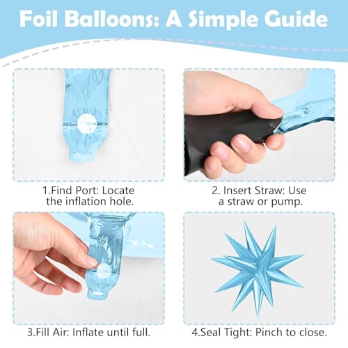 Frozen Balloons Pack - 12 Inch Blue & Purple Winter Party Decor