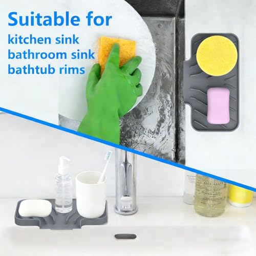 JIUBAR Self-Draining Kitchen Sponge Holder - 8" x 4" Heat-Resistant Tray