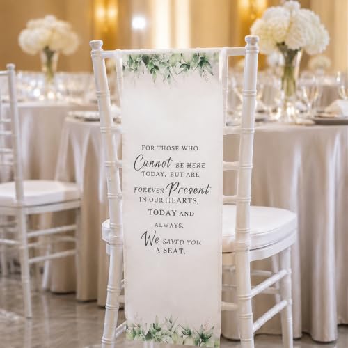 Reserved Memorial Wedding Chair Sign - Save a Seat, White Fresh