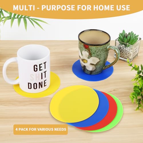 Cuxnoo Silicone Jar Opener & Coaster Set - 4-Pack, 5-Inch