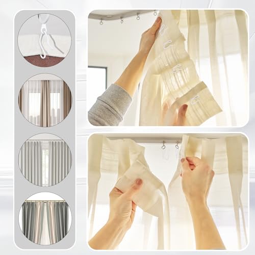 White Metal Curtain Hooks - 100 Pack, 1.2 Inch Drapery Pins