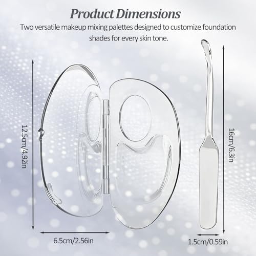 Transparent Acrylic Makeup Mixing Palette with Sealed Storage 2 PCS