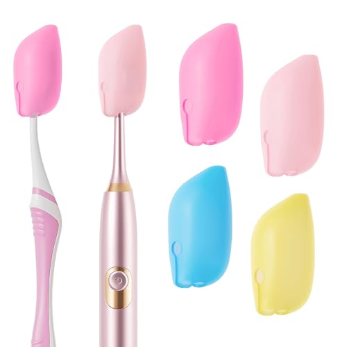 Muslish Silicone Toothbrush Covers 4 Pack - Travel Protectors