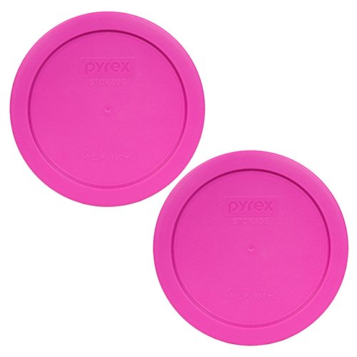 Pyrex 7201-PC 4-Cup Pink Food Storage Replacement Lids - 2-Pack