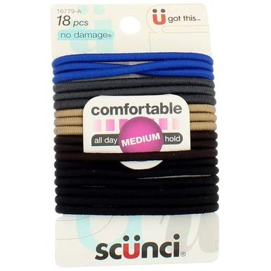 Scunci No Damage Hair Elastics Large Assorted Colors 54 Pack