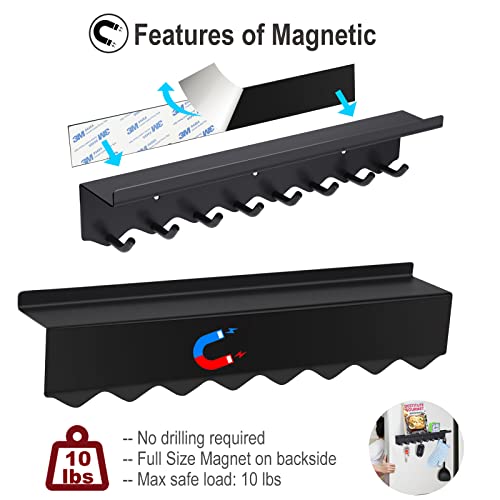 Volnamal Magnetic Key Holder with Mail Organizer & 8 Hooks