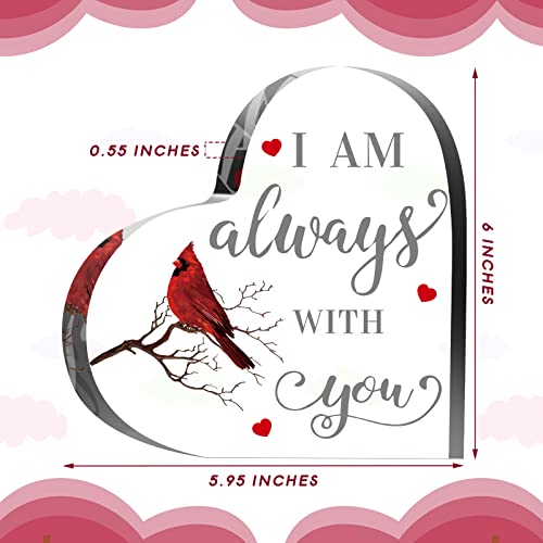 Crystal Glass Cardinal Memorial Gift for Sympathy 5.95 x 6 Inches - Red Bird Keepsake