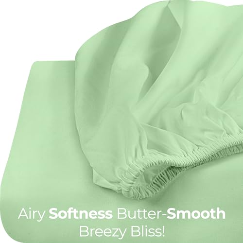 Queen Fitted Sheet - Ultra Soft Microfiber, Fits 14 Inch Deep Pocket, Sage