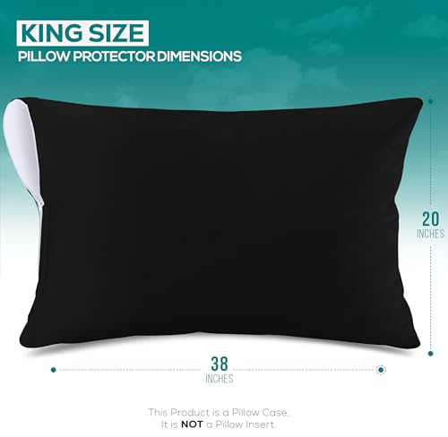 Utopia Bedding King Size Waterproof Pillow Protectors, Black - Set of 2