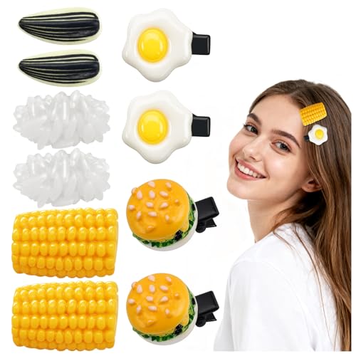 10Pcs Kawaii Food Hair Clips - Realistic Mini Novelty Alligator Barrettes