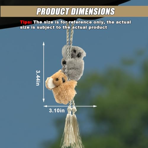 DUSCOKE Plush Swinging Koala Car Hanging Ornament & Rear View Mirror Charm