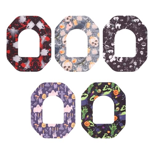 25pcs Adhesive Patches for Omnipod 5, Non-Woven Fabric Waterproof Breathable Overpatches Bandages Halloween Style Design Sensor Covers Compatible with Omnipod 5