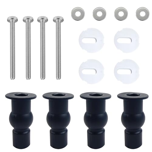 ECUDIS Universal Toilet Seat Hinges & Bolts - 4 Pack M6 Repair Kit