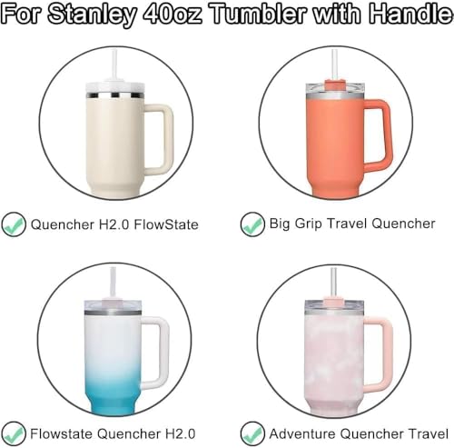 Replacement Tumbler Lid for Stanley 40 oz Quencher - Spill Proof, Dustproof, Black