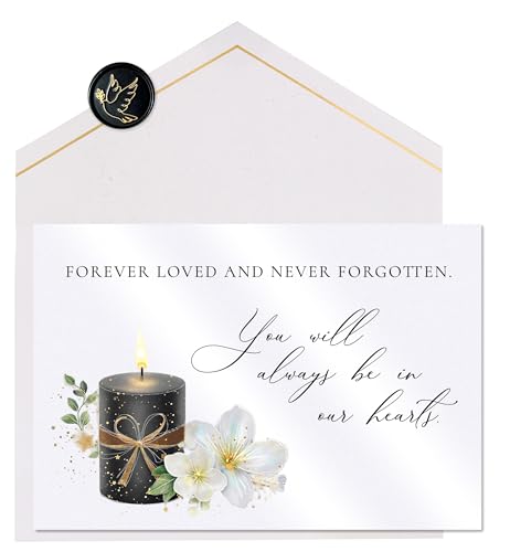 Elegant Sympathy Card with Wax Seal - STARDUST Series, 6.7x4.5 in