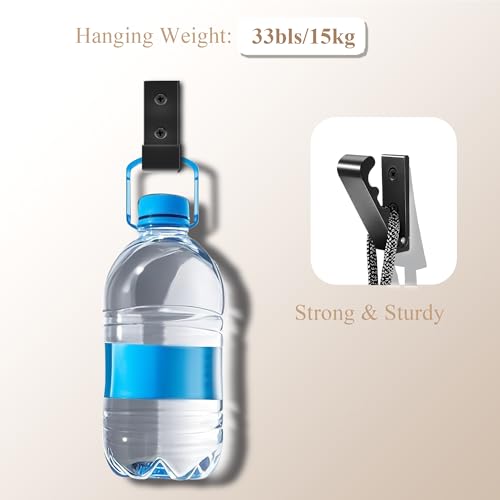 OHIYO Wave Black Heavy Duty Wall Hooks, Space-Saving Aluminum Mounts for Coats & Bags